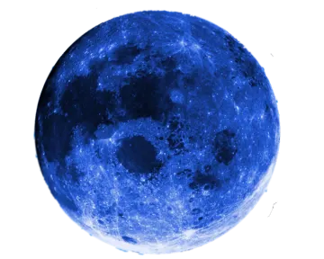 a blue moon on a white background