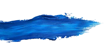 a blue paint stroke on a white background