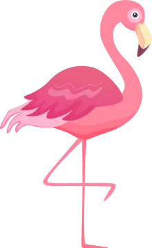 a pink flaming standing on its hinds