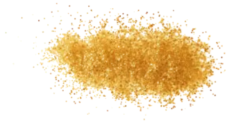 a pile of gold glitter on a white background