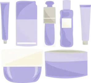 a set of cosmetics products
