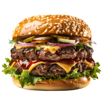 a hamburger on a white background