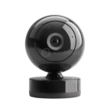 a black webcam on a white background