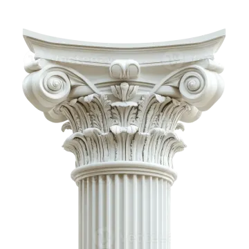 a close up view of the top of a column