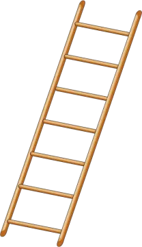 a wooden ladder on a white background