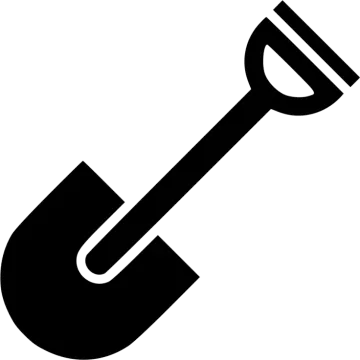 a shovel icon on a white background