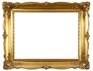 a gold frame on a white background