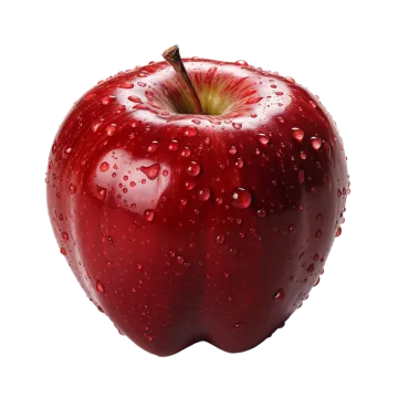 an apple with water droplets on it