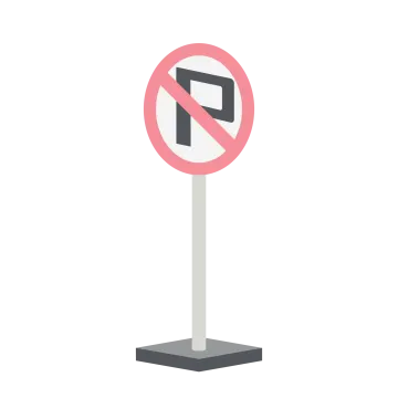 a no parking sign on a white background