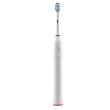an electric toothbrush on a white background
