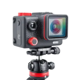 a camera with a tripod attached to it