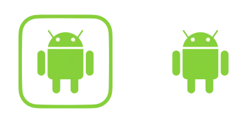 a green icon of an android