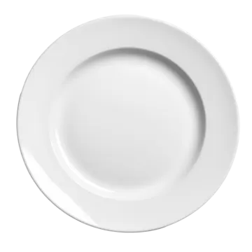 an empty white plate on a white background