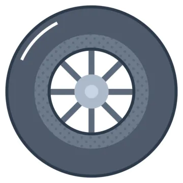 a flat tire on a white background