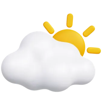 a white cloud with yellow sun on top