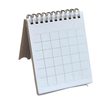a calendar on a white background with clipping