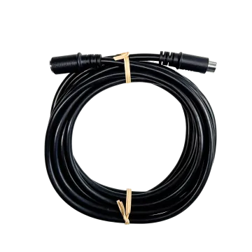 a black extension cable with gold connectors