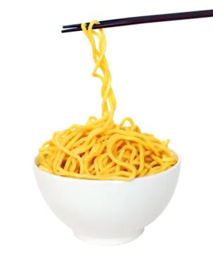 a white bowl of noodles
