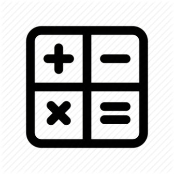 a black and white icon of a calculaer