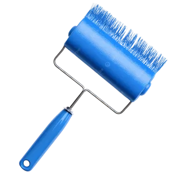 a blue paint brush on a white background