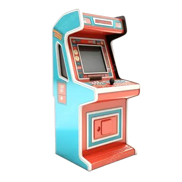 a blue and red arcade machine