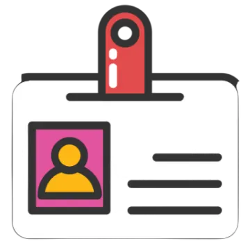 an id badge with a person on it