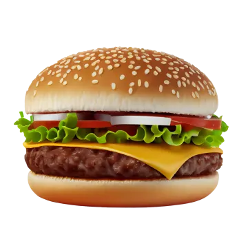 a hamburger on a white background