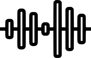 a black and white sound icon