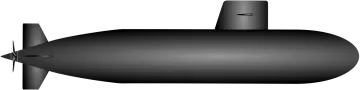 an illustration of a black submarine
