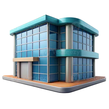 a modern office building with glass windows and doors