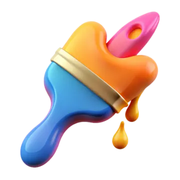 an image of a paintbrush with colorful paint on it