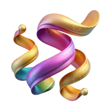 a rainbow colored ribbon on a white background