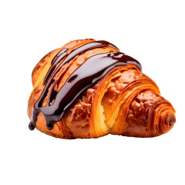 a chocolate covered croise on a white background