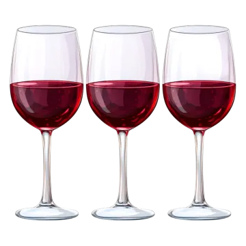 three glasses of red wine