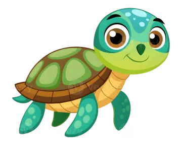 a cute turtle with big eyes
