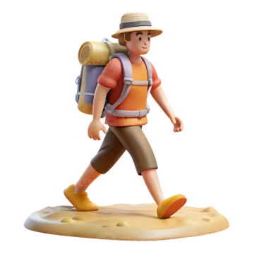 a toy figure of a man with a backpack