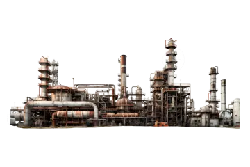 a large factory with lots of pipes and tanks