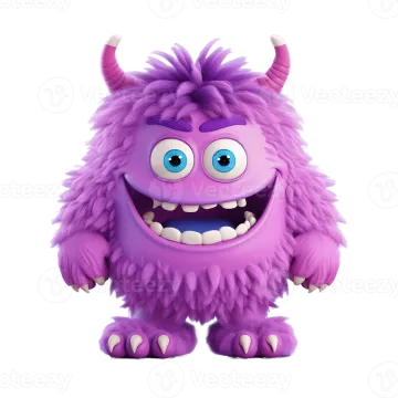 an illustration of a purple furry monster