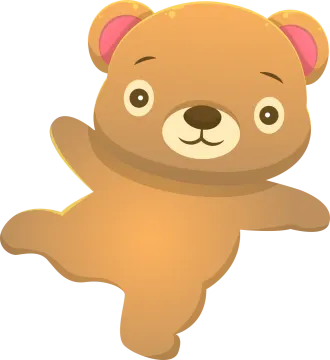 a brown teddy bear is standing on its hinds