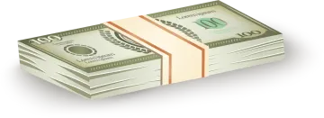 two stacks of money on a white background