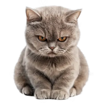 british shorthair cat, 5 months old, sitting in front of white background