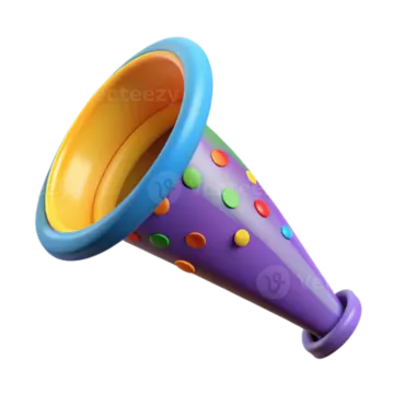 an image of a purple and yellow megaphone