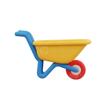 a cartoon character pushing a wheelbar
