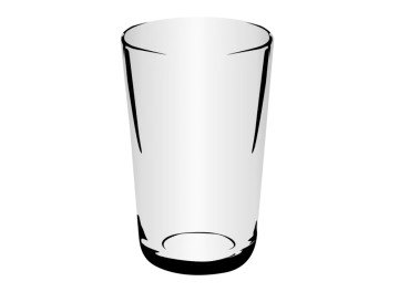 a glass on a white background
