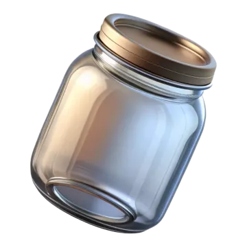 a glass jar with a metal lid