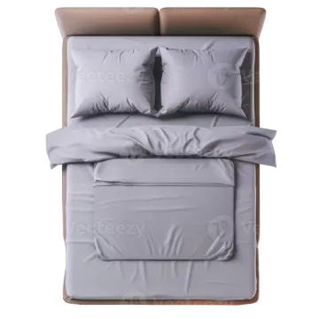 a bed with two pillows on top of it