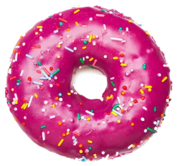 a pink dont with sprins and spkles