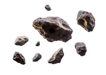 a pile of rocks on a white background