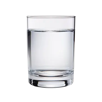 a glass of water on a white background