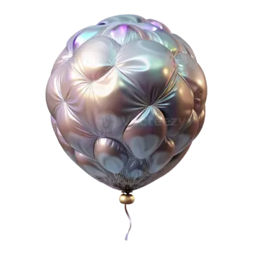 a silver balloon on a white background